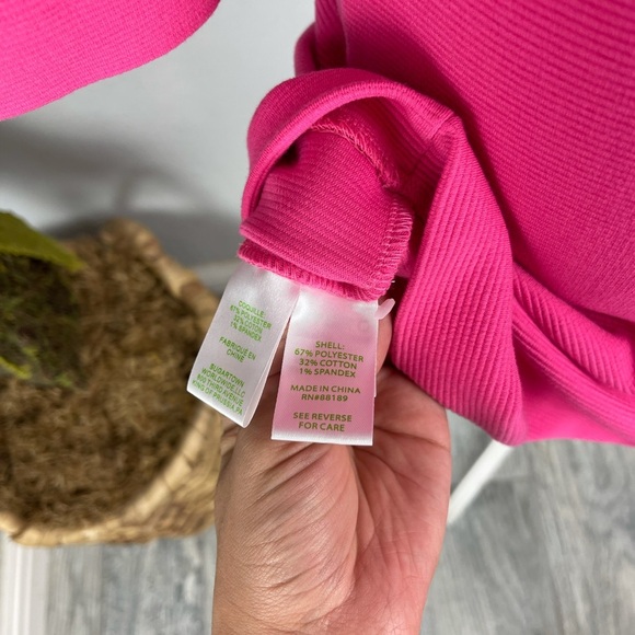 LILLY PULITZER Hot Pink Fuscia Bubble Gum Mid Sleeve casual Pocket Dress - Picture 8 of 8